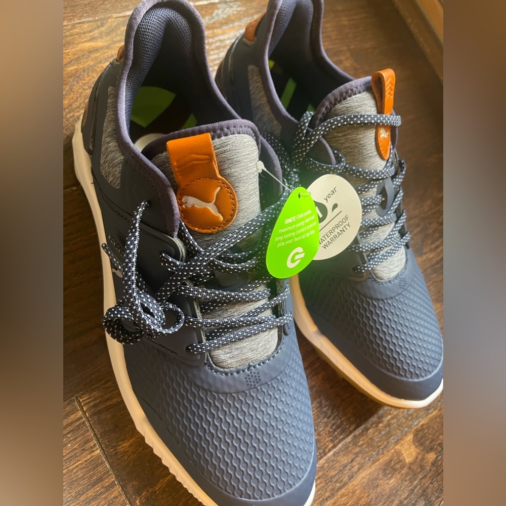 IGNITE ELEVATE Spikeless Golf Shoes | Puma Navy / Puma Silver